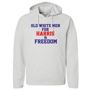 Old White For Harris And Freedom Election Usa 2024 Performance Fleece Hoodie