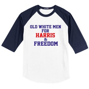 Old White For Harris And Freedom Election Usa 2024 Baseball Sleeve Shirt