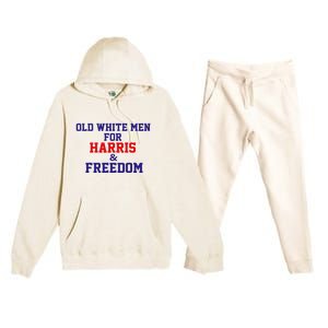 Old White For Harris And Freedom Election Usa 2024 Premium Hooded Sweatsuit Set