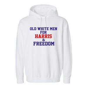 Old White For Harris And Freedom Election Usa 2024 Garment-Dyed Fleece Hoodie