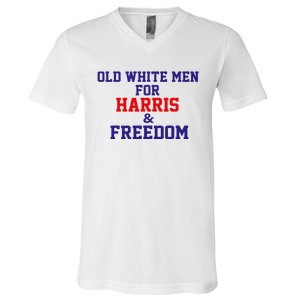 Old White For Harris And Freedom Election Usa 2024 V-Neck T-Shirt