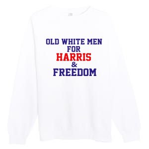 Old White For Harris And Freedom Election Usa 2024 Premium Crewneck Sweatshirt