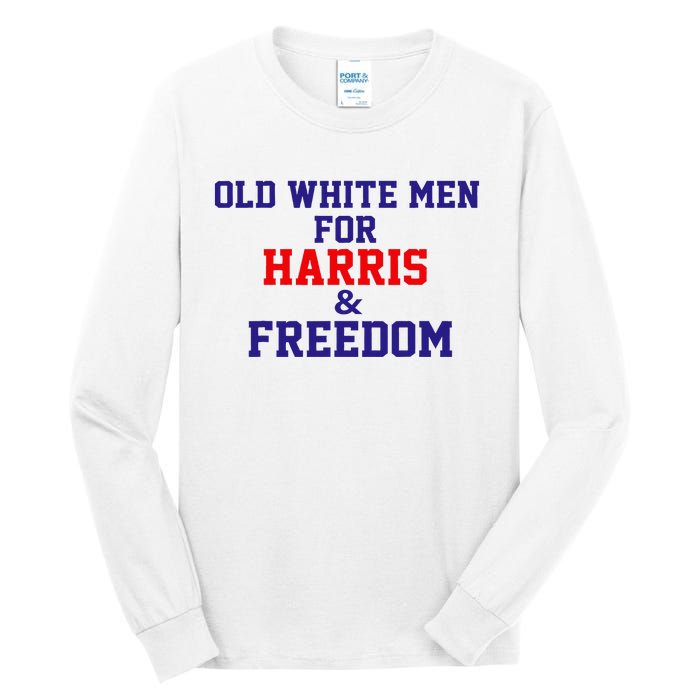 Old White For Harris And Freedom Election Usa 2024 Tall Long Sleeve T-Shirt