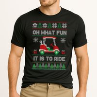 Oh What Fun It Is To Ride Golf Cart Golfer Christmas Golfing Cooling Performance Crew T-Shirt
