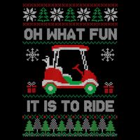 Oh What Fun It Is To Ride Golf Cart Golfer Christmas Golfing Cooling Performance Crew T-Shirt