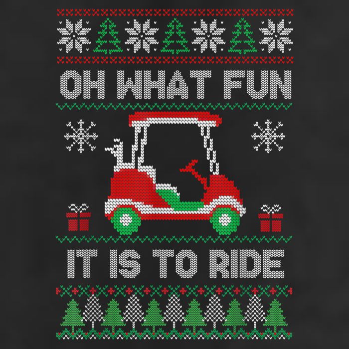 Oh What Fun It Is To Ride Golf Cart Golfer Christmas Golfing Adult Drive Performance Visor