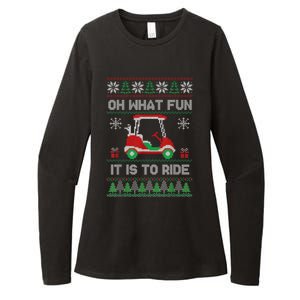 Oh What Fun It Is To Ride Golf Cart Golfer Christmas Golfing Womens CVC Long Sleeve Shirt