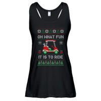 Oh What Fun It Is To Ride Golf Cart Golfer Christmas Golfing Ladies Essential Flowy Tank