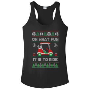 Oh What Fun It Is To Ride Golf Cart Golfer Christmas Golfing Ladies PosiCharge Competitor Racerback Tank