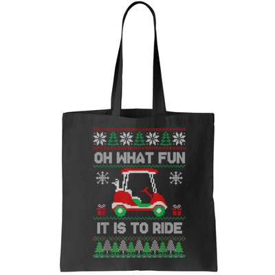 Oh What Fun It Is To Ride Golf Cart Golfer Christmas Golfing Bag
