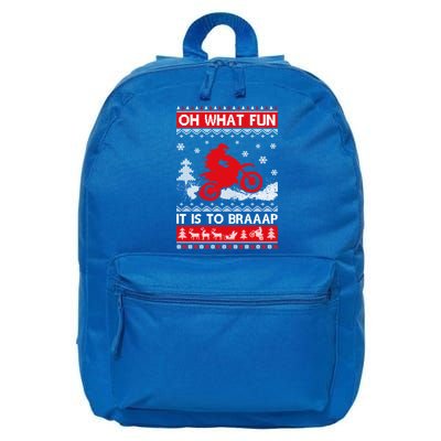 Oh What Fun It Is To Drive Dirt Bike Ugly Christmas Xmas Meaningful Gift 16 in Basic Backpack