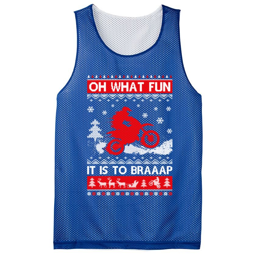 Oh What Fun It Is To Drive Dirt Bike Ugly Christmas Xmas Meaningful Gift Mesh Reversible Basketball Jersey Tank