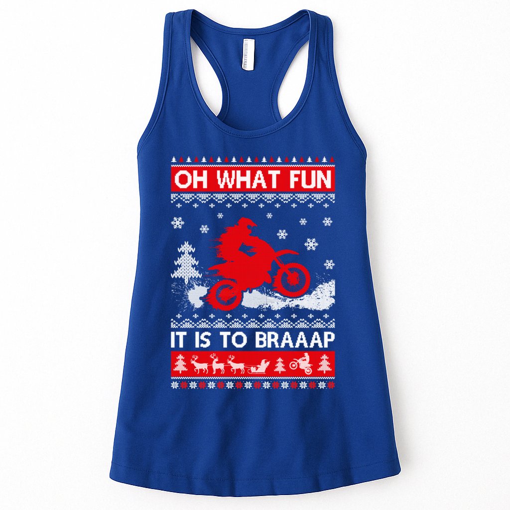 Oh What Fun It Is To Drive Dirt Bike Ugly Christmas Xmas Meaningful Gift Womens Tank Top