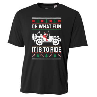 Oh What Fun  4x4 Offroad SUV Ugly Christmas Sweater  Cooling Performance Crew T-Shirt