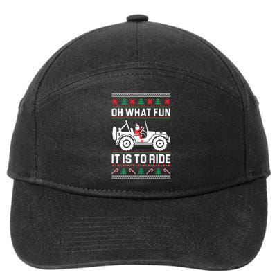 Oh What Fun  4x4 Offroad SUV Ugly Christmas Sweater  7-Panel Snapback Hat