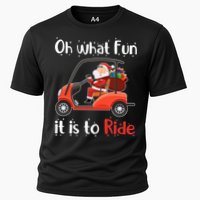 Oh What Fun It Is To Ride Golf Cart Golfer Christmas Golfing Cooling Performance Crew T-Shirt