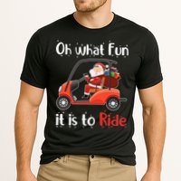 Oh What Fun It Is To Ride Golf Cart Golfer Christmas Golfing Cooling Performance Crew T-Shirt