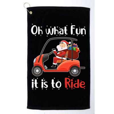 Oh What Fun It Is To Ride Golf Cart Golfer Christmas Golfing Golf Towel