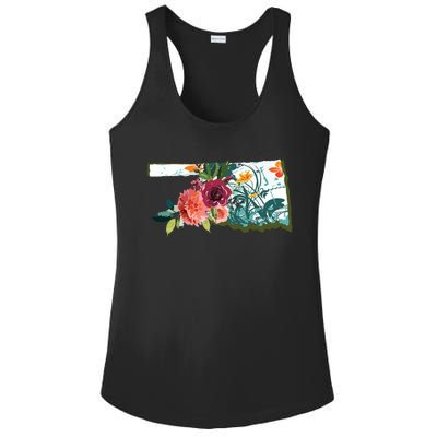 Oklahoma Watercolor Flower Ladies PosiCharge Competitor Racerback Tank