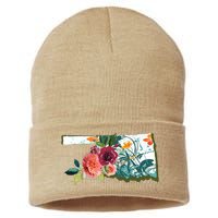 Oklahoma Watercolor Flower Sustainable Knit Beanie