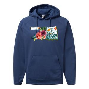 Oklahoma Watercolor Flower Performance Fleece Hoodie