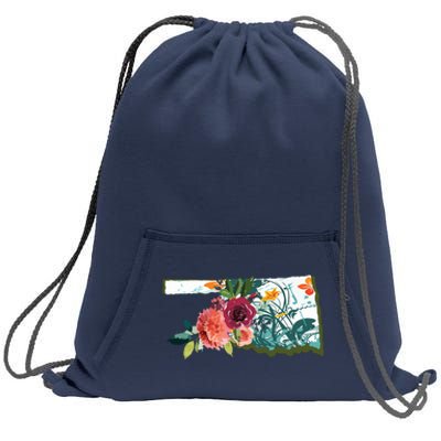 Oklahoma Watercolor Flower Sweatshirt Cinch Pack Bag