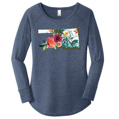 Oklahoma Watercolor Flower Women's Perfect Tri Tunic Long Sleeve Shirt