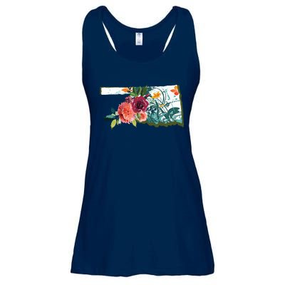 Oklahoma Watercolor Flower Ladies Essential Flowy Tank