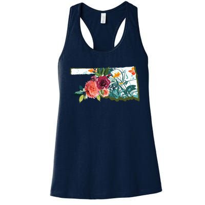 Oklahoma Watercolor Flower Women's Racerback Tank