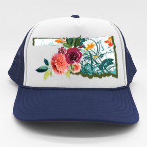 Oklahoma Watercolor Flower Trucker Hat