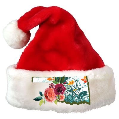 Oklahoma Watercolor Flower Premium Christmas Santa Hat