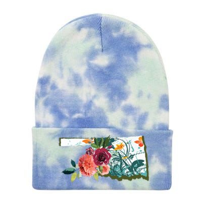 Oklahoma Watercolor Flower Tie Dye 12in Knit Beanie