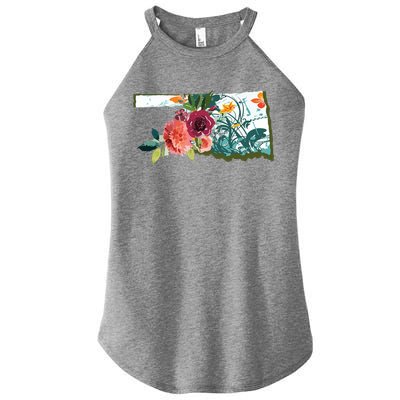 Oklahoma Watercolor Flower Women's Perfect Tri Rocker Tank