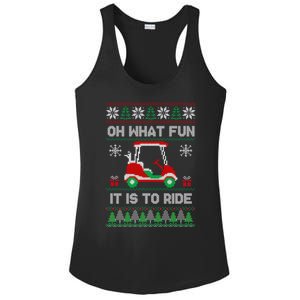 Oh What Fun It Is To Ride Golf Cart Golfer Christmas Golfing Gift Ladies PosiCharge Competitor Racerback Tank