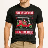 Oh What Fun It Is To Ride Golf Cart Golfer Christmas Sweater Cooling Performance Crew T-Shirt