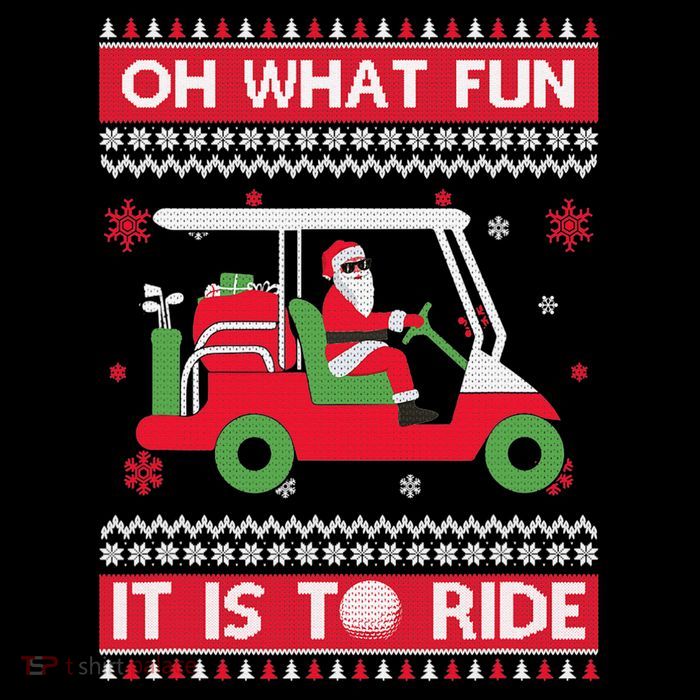 Oh What Fun It Is To Ride Golf Cart Golfer Christmas Sweater Impact Tech Backpack