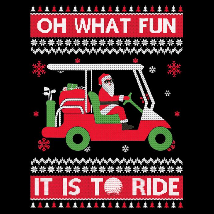 Oh What Fun It Is To Ride Golf Cart Golfer Christmas Sweater 16 in Basic Backpack