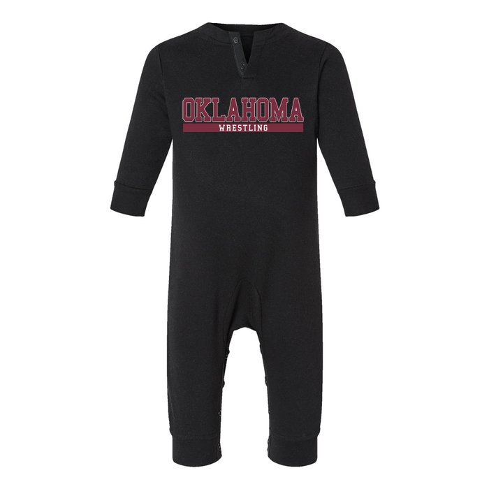 Oklahoma Wrestling Funny Infant Fleece One Piece