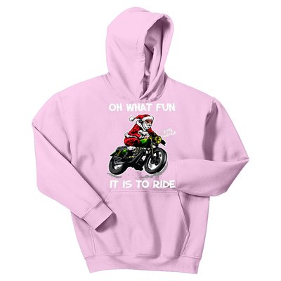 Oh What Fun It Is To Ride Motorcycle Christmas Pajama Gifts Premium Kids Hoodie