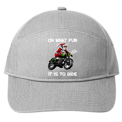 Oh What Fun It Is To Ride Motorcycle Christmas Pajama Gifts Premium 7-Panel Snapback Hat