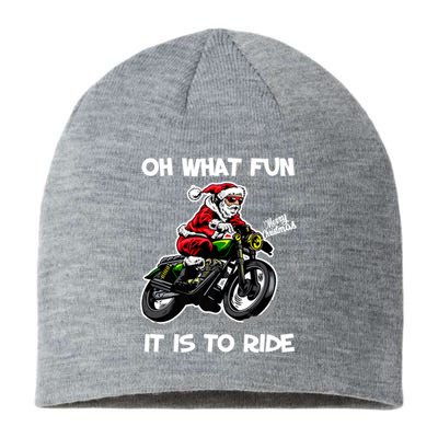 Oh What Fun It Is To Ride Motorcycle Christmas Pajama Gifts Premium Sustainable Beanie