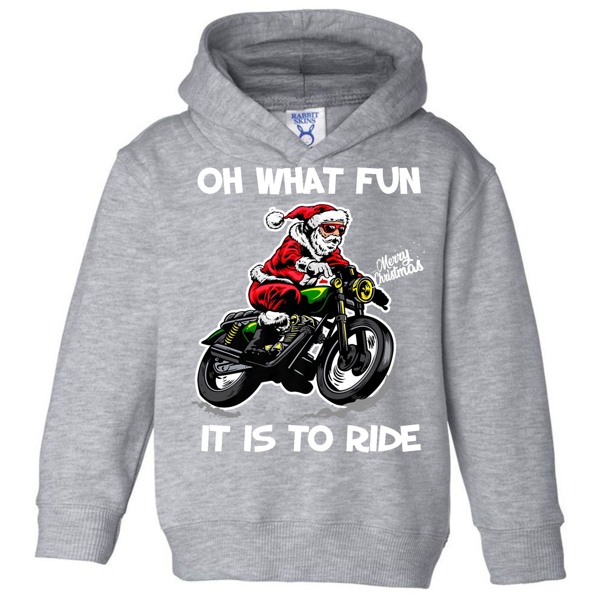 Oh What Fun It Is To Ride Motorcycle Christmas Pajama Gifts Premium Toddler Hoodie