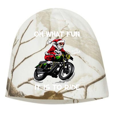 Oh What Fun It Is To Ride Motorcycle Christmas Pajama Gifts Premium Kati - Camo Knit Beanie