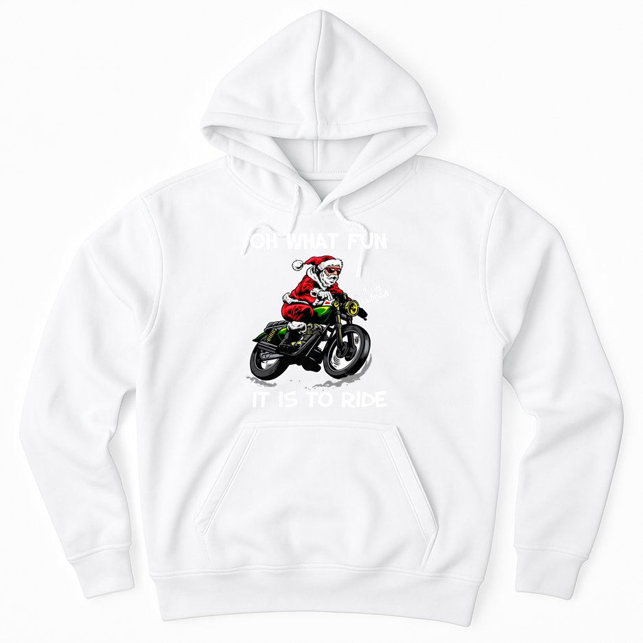 Oh What Fun It Is To Ride Motorcycle Christmas Pajama Gifts Premium Hoodie