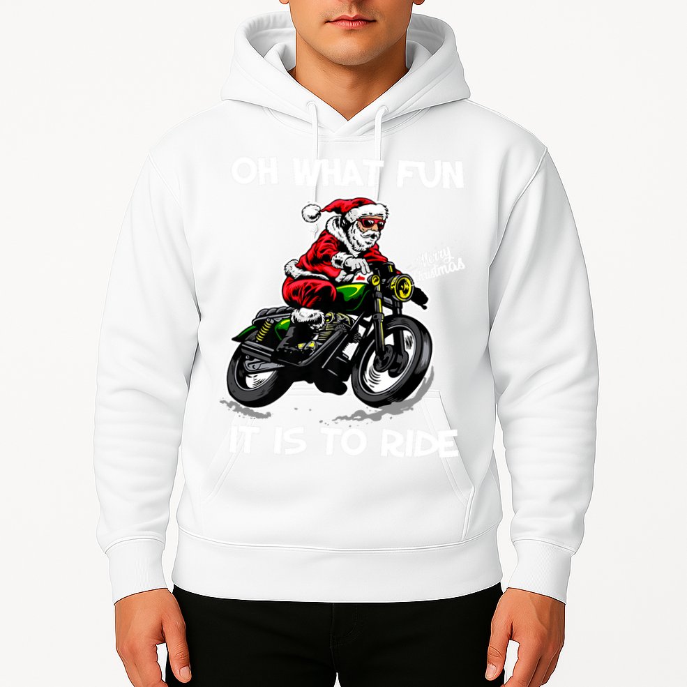 Oh What Fun It Is To Ride Motorcycle Christmas Pajama Gifts Premium Hoodie