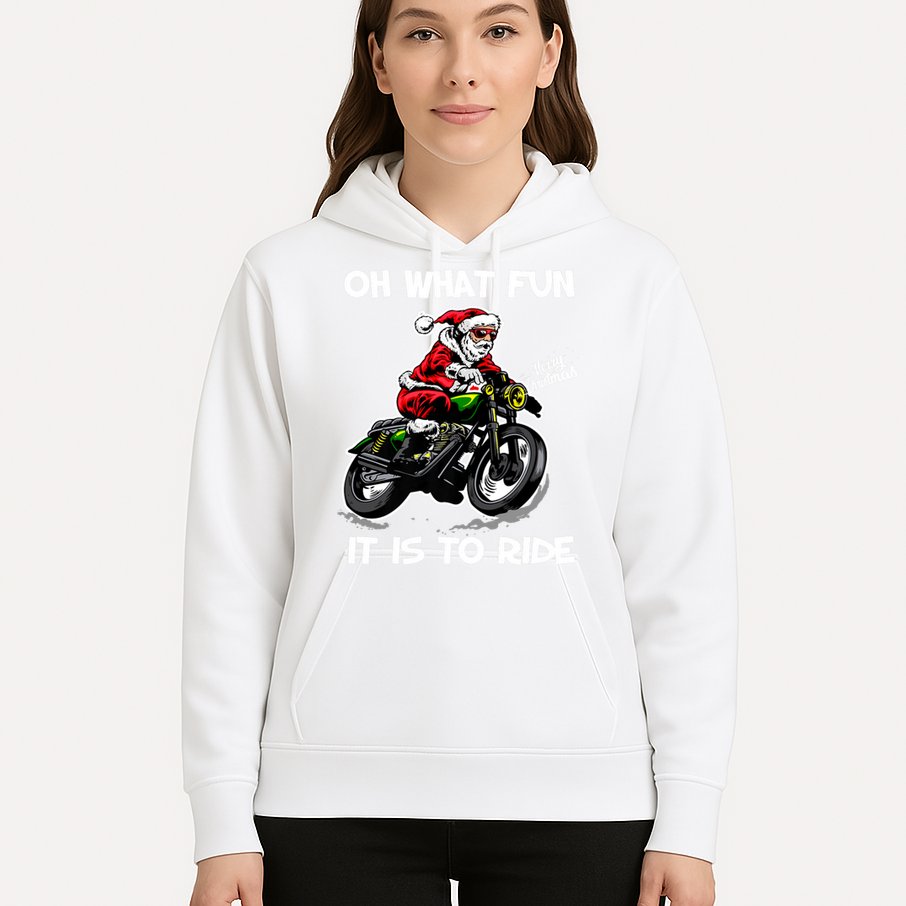Oh What Fun It Is To Ride Motorcycle Christmas Pajama Gifts Premium Hoodie