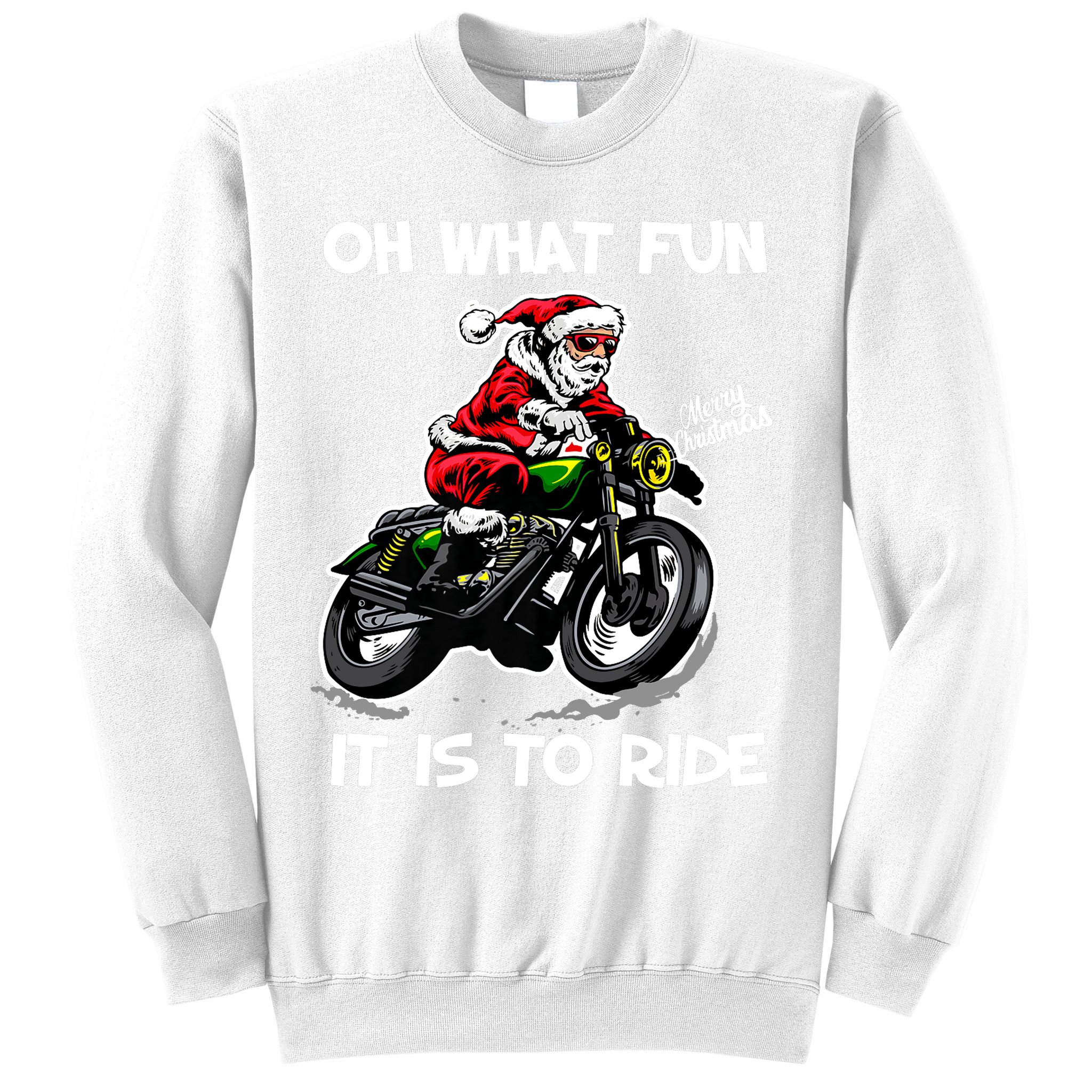 Oh What Fun It Is To Ride Motorcycle Christmas Pajama Gifts Premium Sweatshirt