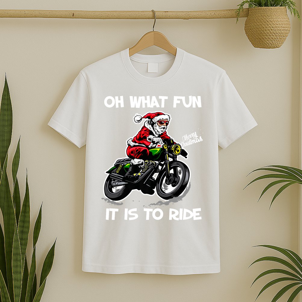 Oh What Fun It Is To Ride Motorcycle Christmas Pajama Gifts Premium T-Shirt
