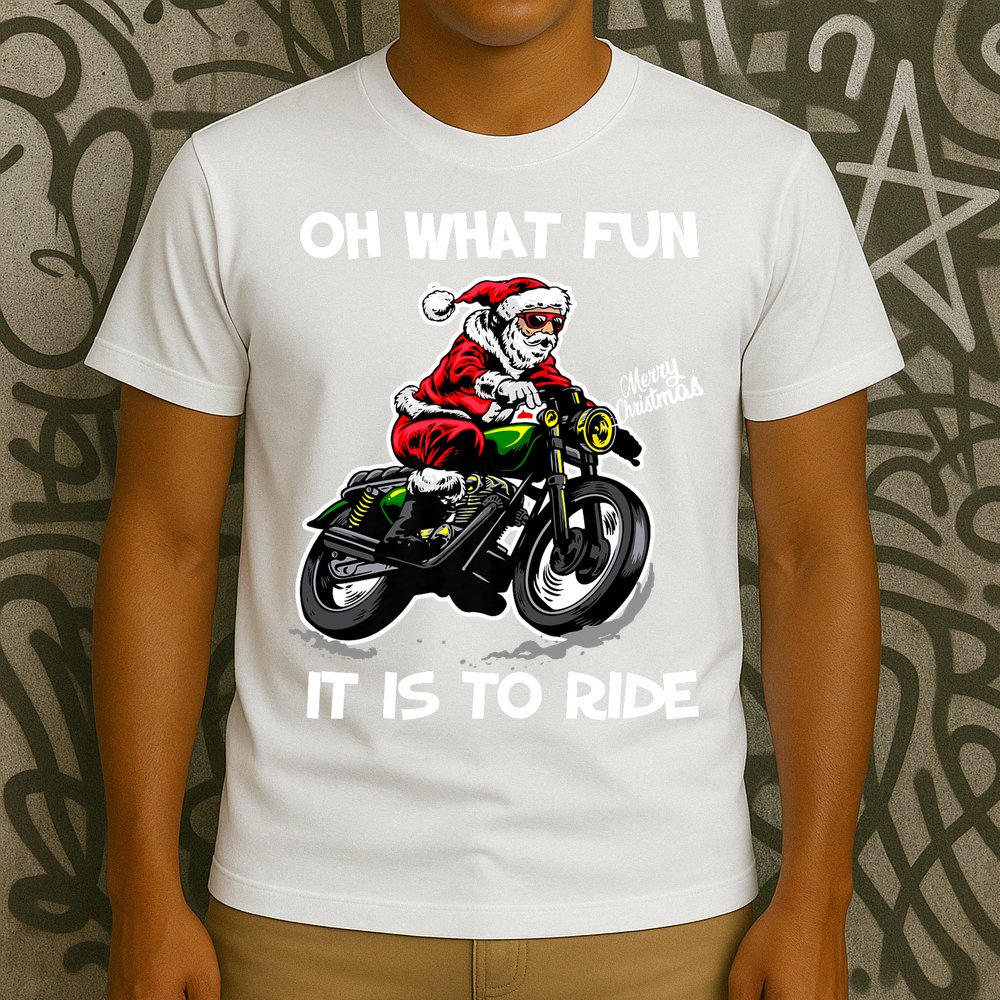 Oh What Fun It Is To Ride Motorcycle Christmas Pajama Gifts Premium T-Shirt