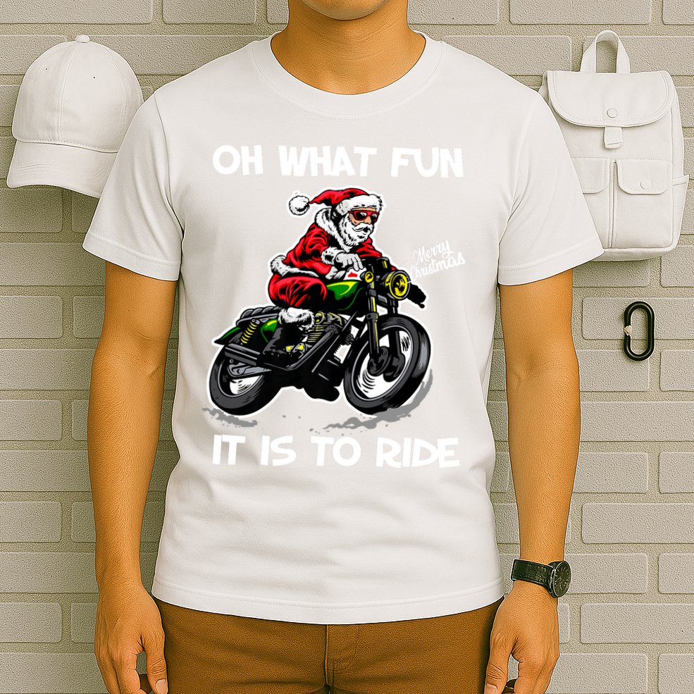Oh What Fun It Is To Ride Motorcycle Christmas Pajama Gifts Premium T-Shirt